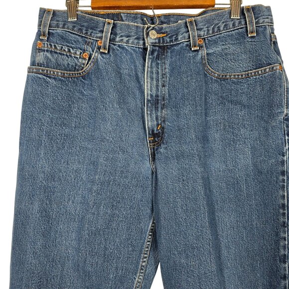 Vintage Levis 550 Jeans Size 36X32 Blue Denim Creased Straight Leg - Picture 5 of 7
